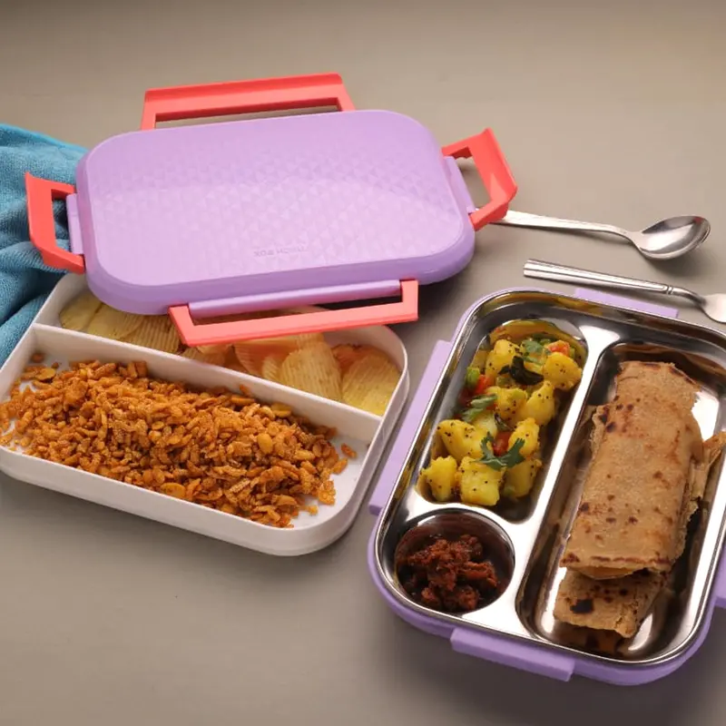 Multi-Section Stainless Steel Lunch Container – Leak-Resistant Bento Box For Work, School & Travel 1