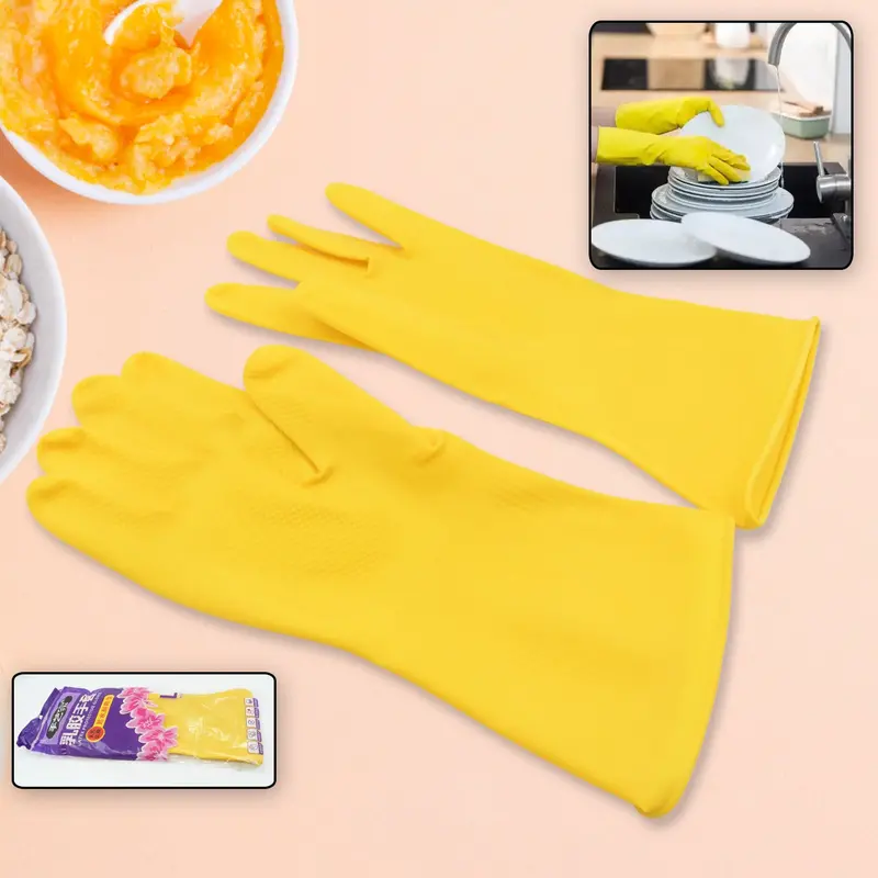 Multipurpose Reusable Rubber Cleaning Gloves – Suitable For Wet And Dry Tasks 1
