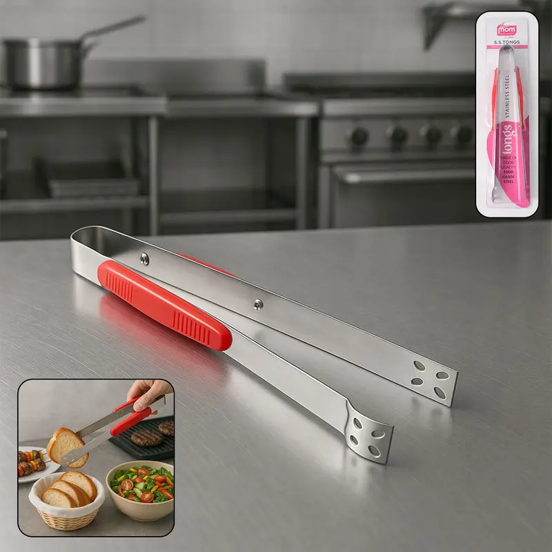 Multipurpose Stainless Steel Kitchen Tongs – Heat-Resistant, Supermom Premium 1