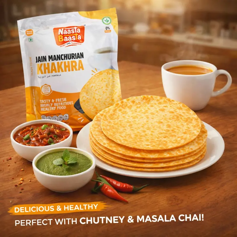 Naasta Baasta Jain Manchurian Khakhra – Whole Wheat Crispy Snack, Ready To Eat (200G) 1