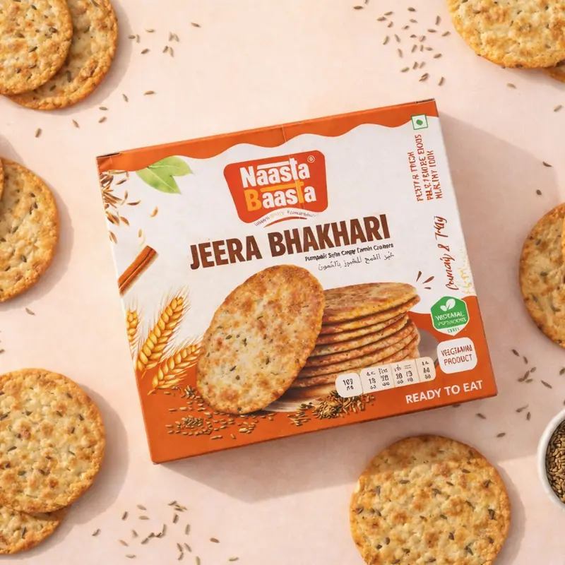 Naasta Baasta Jeera Bhakhari – Cumin-Infused Crispy Snack (200 G) 1