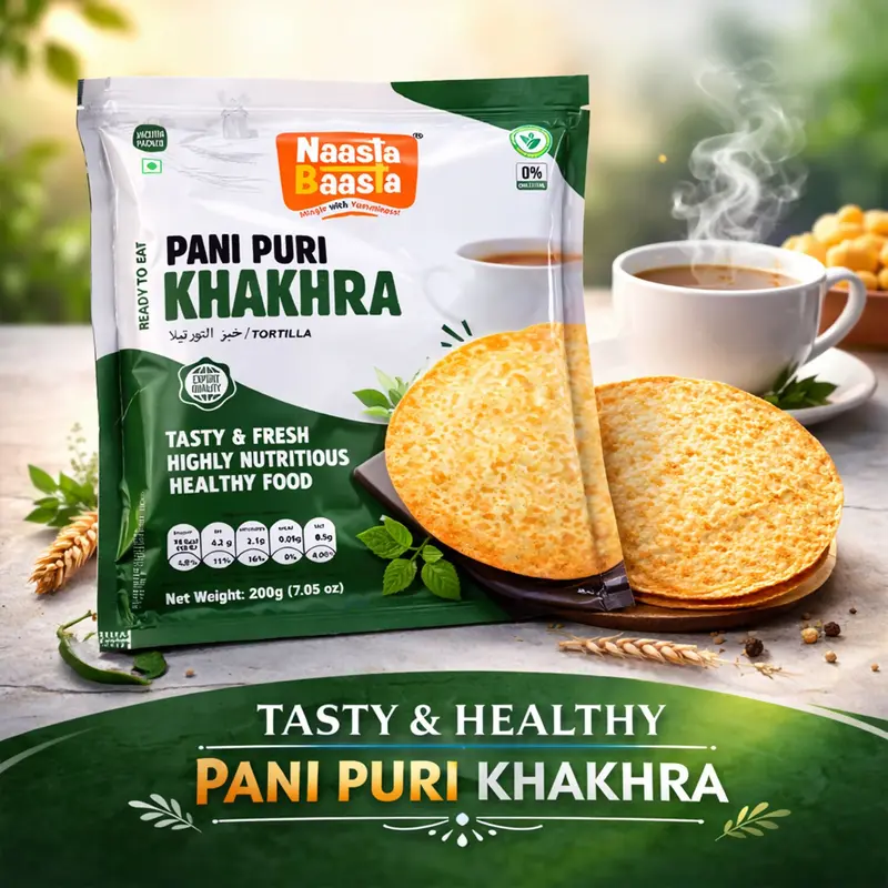 Naasta Baasta Pani Puri Khakhra – Tangy, Crispy Snack Inspired By Street Food (200 G) 1