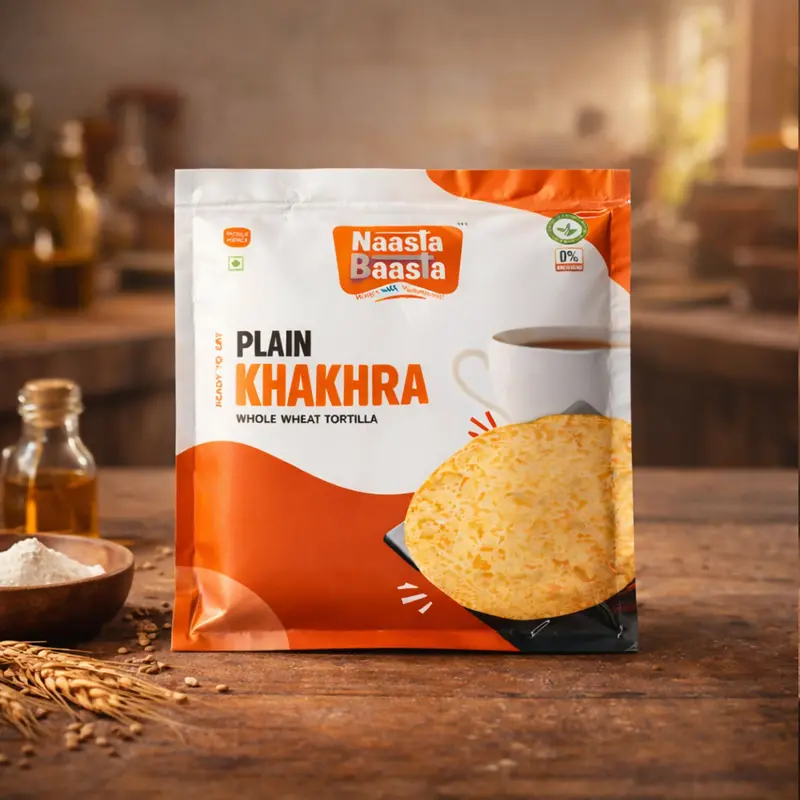 Naasta Baasta Plain Khakhra – Fiber-Rich Crispy Snack (200 G) 1