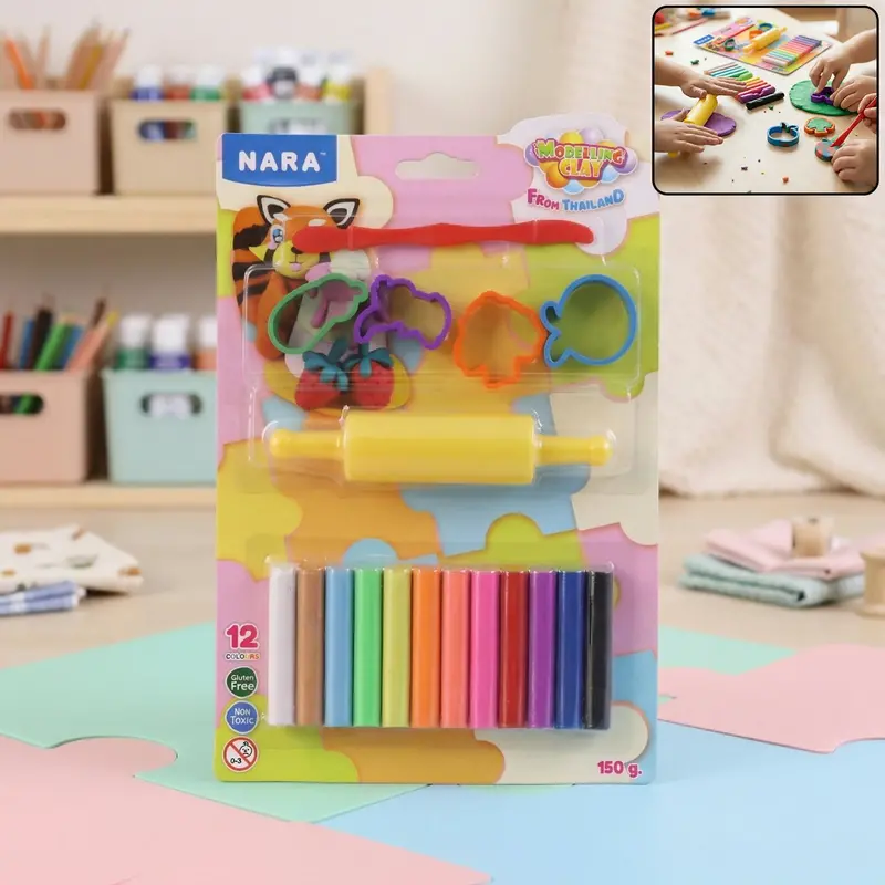 Nara 12-Color Sculpting Clay Set With Tools – 150G Kids’ Creative Art & Shape-Making Kit 1