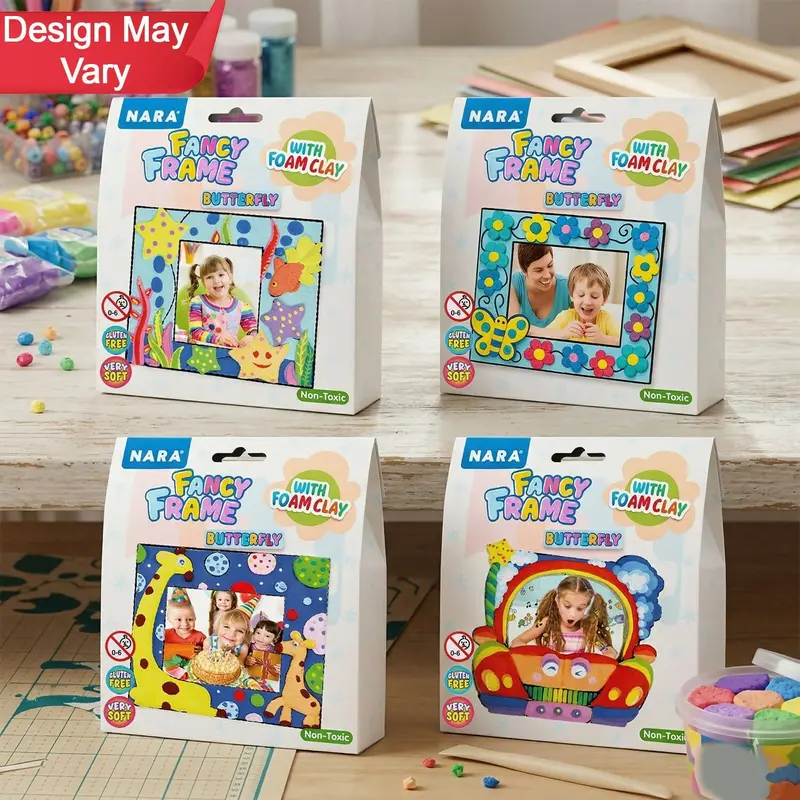 Nara Foam Clay Photo Frame Craft Kit – Diy Decorative Fancy Frame Art Set For Kids 1