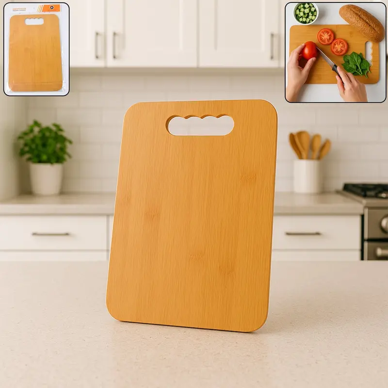 Natural Wooden Chopping Board – Durable Kitchen Cutting Surface For Vegetables & More 1
