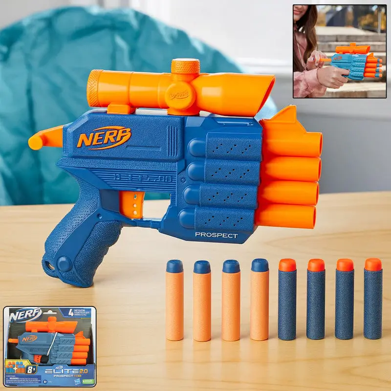 Nerf Elite 2.0 Prospect Blaster – Tactical Foam Dart Gun With Scope & 8-Dart Capacity 1