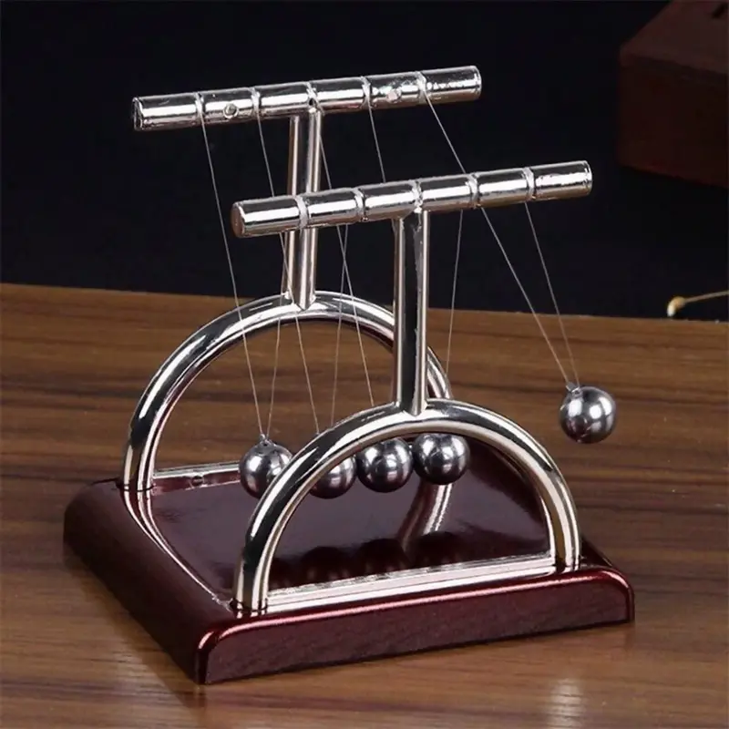 Newton'S Cradle Desk Toy – Classic Metal Ball Physics Demonstrator For Offices And Study Areas 1