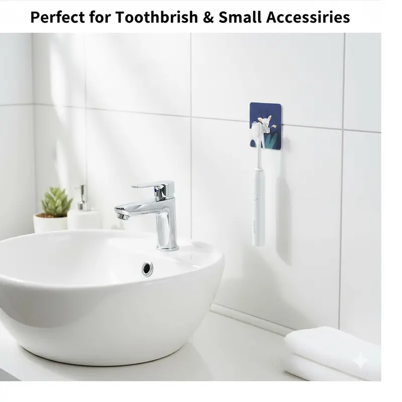 No-Drill Adhesive Wall Hook – Waterproof & Grease-Resistant For Toothbrushes And More 1