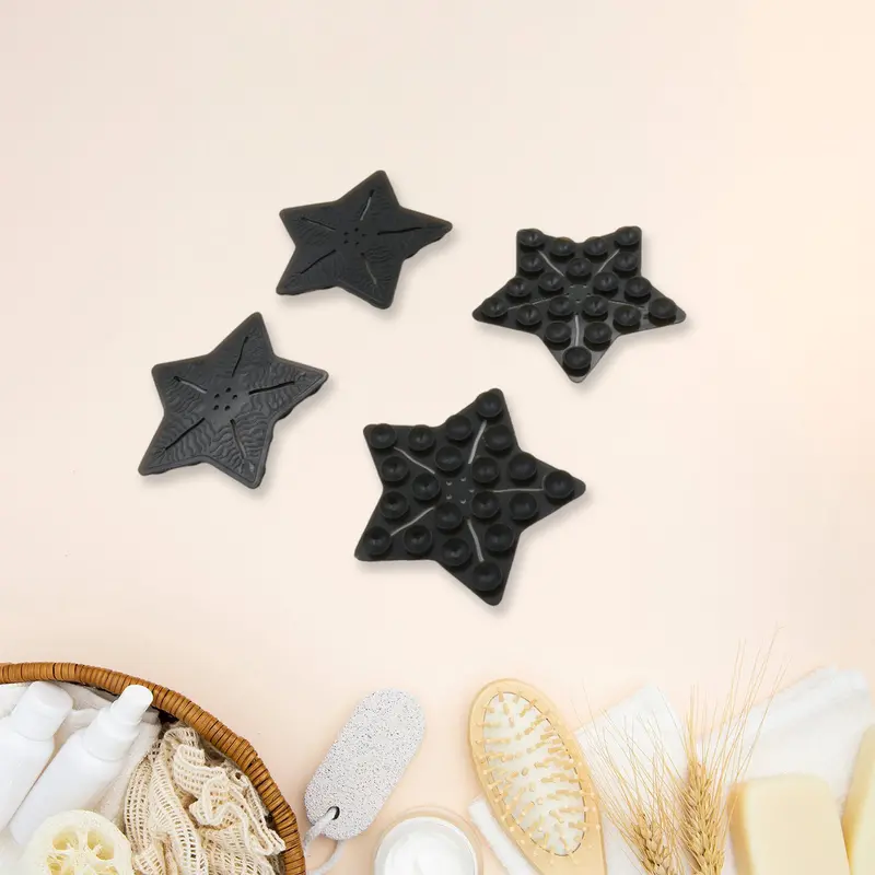 Non-Slip Star-Shaped Pvc Bath Mat For Kids (4-Pack) 1