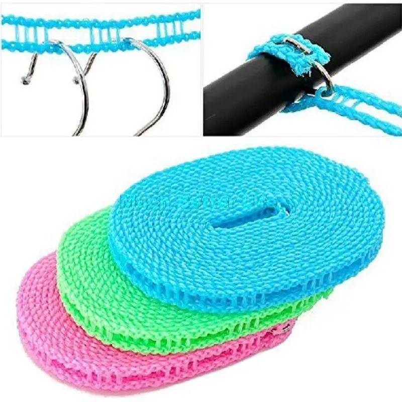 Nylon Clothesline Rope With Integrated Hooks – Weather-Resistant Drying Line For Indoor Or Outdoor Use 1