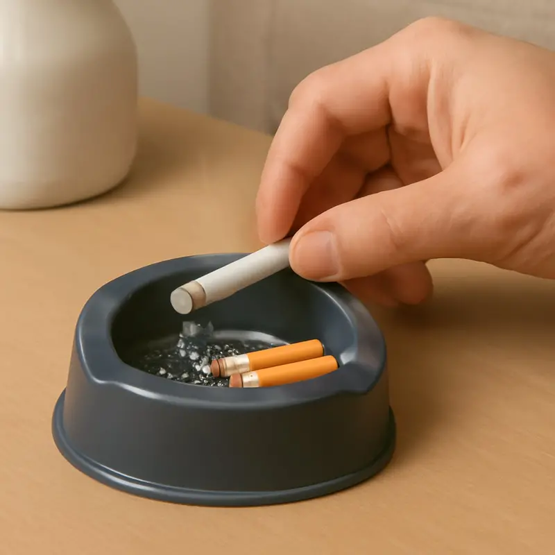 Oblivion Wide-Bowl Plastic Ashtray With Triple Holder Slots – 1 Piece 1