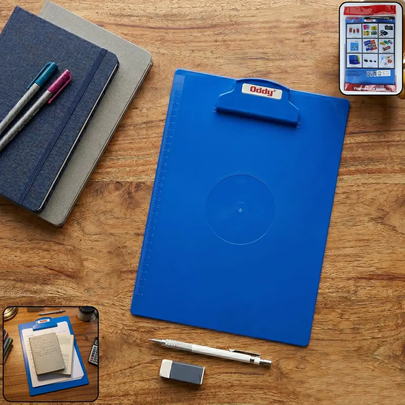 Oddy A4 Blue Plastic Clipboard – Non-Slip Grip Design 1
