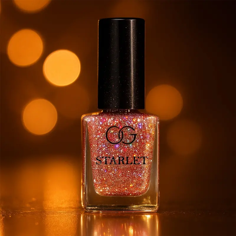 Og Beauty Metallic Rose Glitter Nail Paint – 10 Ml Luxe Reflective Finish 1