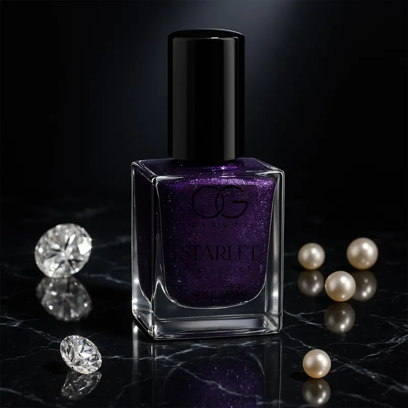 Og Beauty Purple Dazzle Glitter Nail Paint – 10 Ml Vibrant Sparkle Finish 1