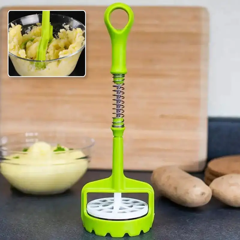 One-Handed Spring-Loaded Potato Masher For Effortless Mashing 1