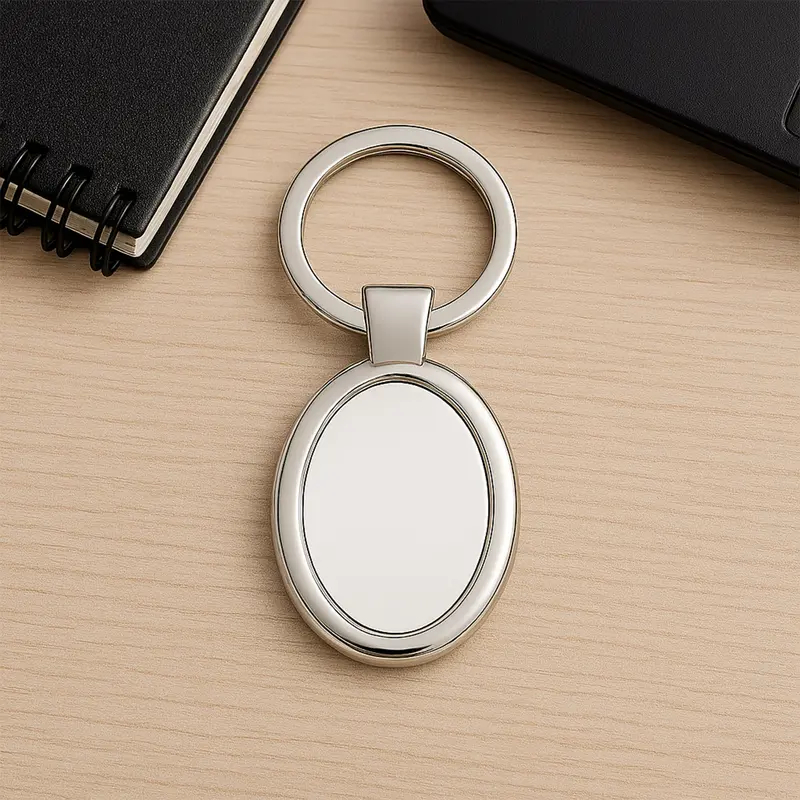Oval-Shaped Elegant Metal Keychain For Everyday Carry 1