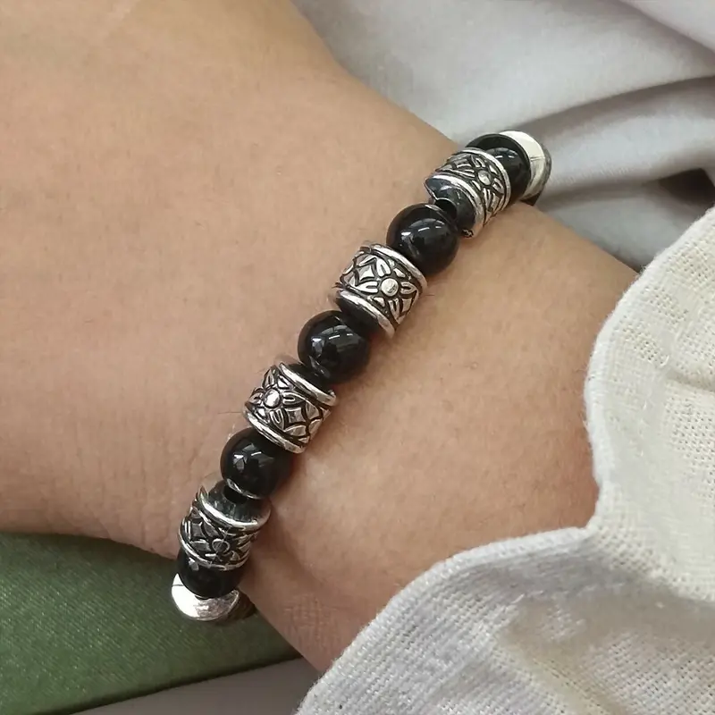Oxidized Beaded Bracelet – Handcrafted Antique-Finish Jewelry 1