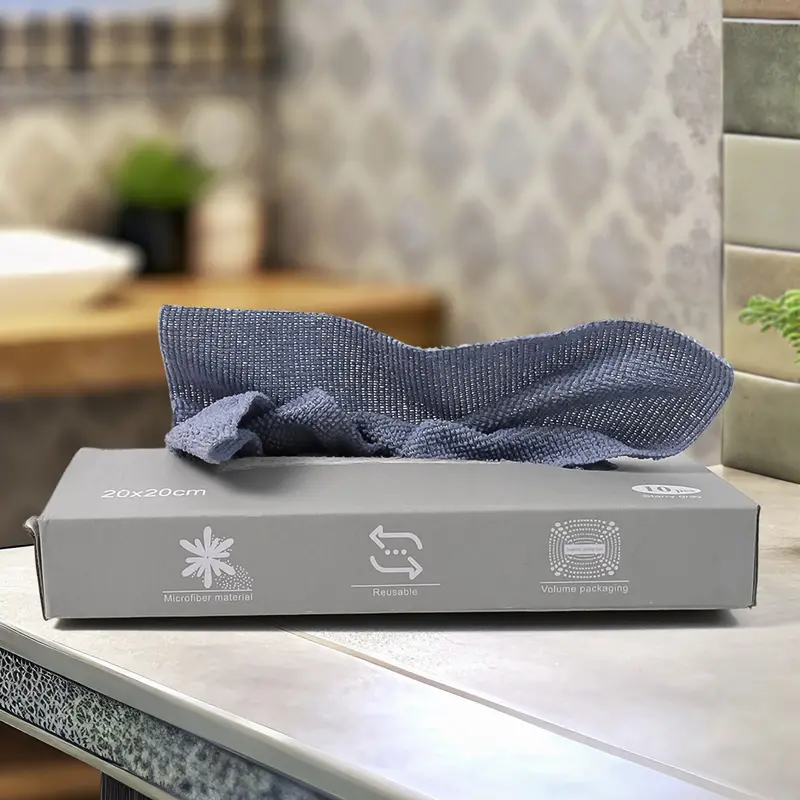 Pack Of 10 Reusable Microfiber Cleaning Towels – Pre-Cut Sheets With Dispenser Box 1