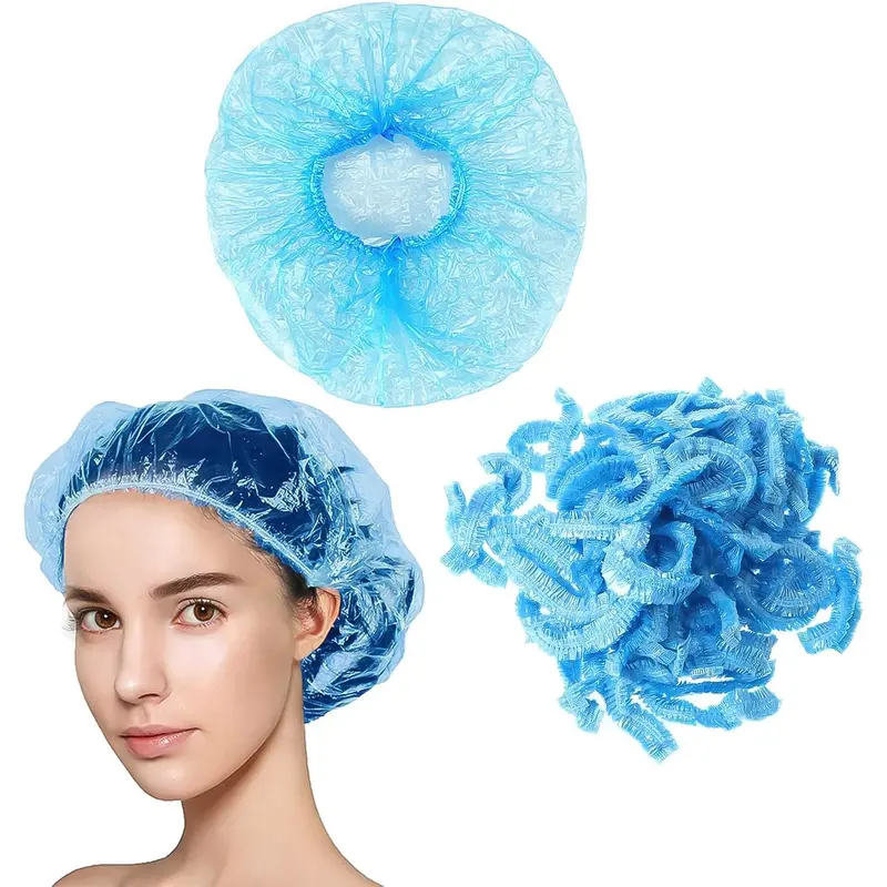 Pack Of 100 Disposable Waterproof Shower Caps For Hair Protection 1