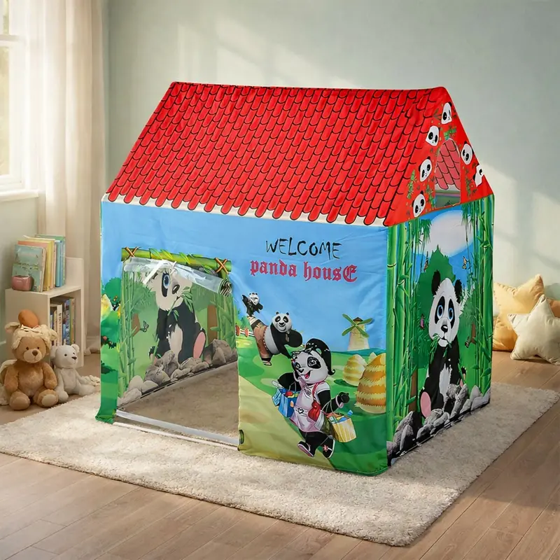 Panda-Themed Foldable Play Tent – Cartoon-Printed Kids Activity Tent For Indoor/Outdoor Use 1