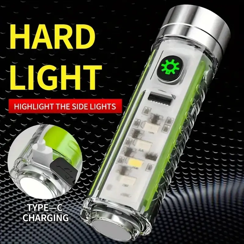 Patterned Usb-Rechargeable Led Flashlight – Stylish Torch With Multiple Modes (1 Unit) 1