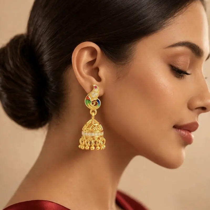 Peacock-Themed Party Earrings – Bold & Glamorous Occasion Wear 1