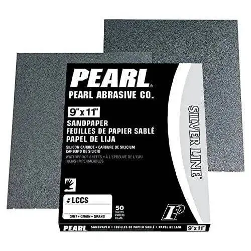 Pearl Abrasive 9" × 11" Waterproof Sandpaper – 800 Grit, 50-Sheet Pack 1