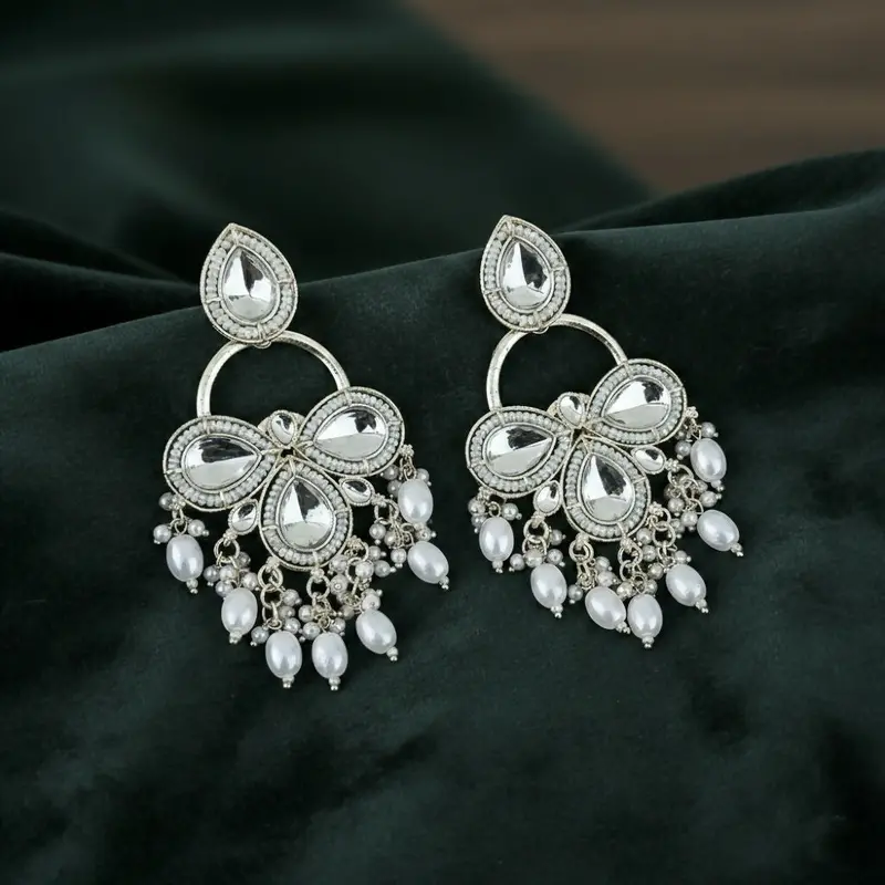 Pearl Drop Dangle Earrings – Timeless Elegant Hoop-Style Statement Earrings 1