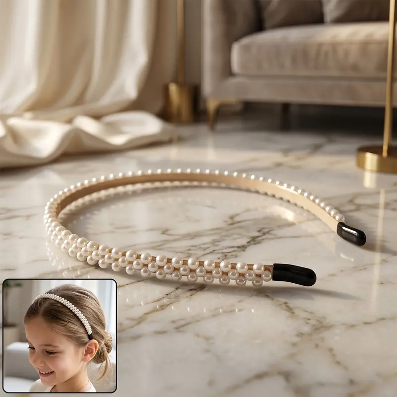 Pearl-Embellished Fashion Hairband – Elegant Styling Accessory For Women 1