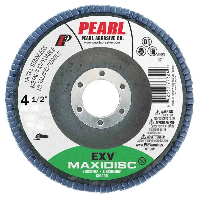 Pearl Exv Zirconia Maxidisc Flap Disc — 4.5" X 5/8"-11, Z60 Grit, Type 27 1