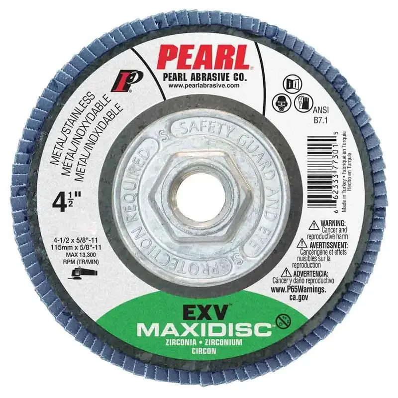 Pearl Exv Zirconia Maxidisc Flap Disc — 4.5" X 5/8"-11, Z80 Grit, Type 27 1