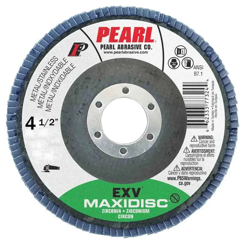 Pearl Exv Zirconia Maxidisc Flap Disc — 4.5" X 7/8", Z80 Grit, Type 27 1