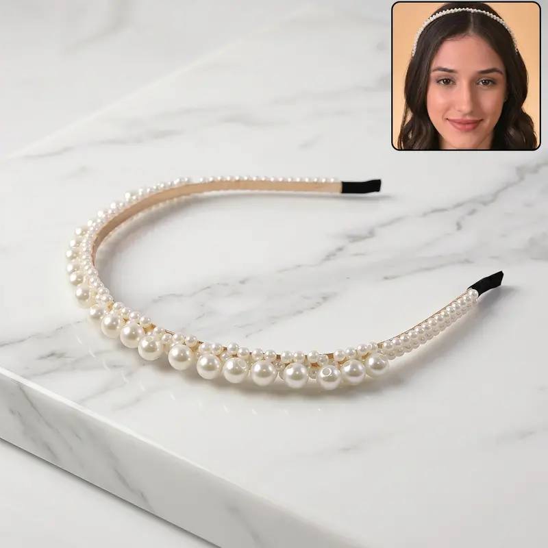 Pearl-Studded Daily Headband – Comfortable & Elegant Women’S Accessory 1