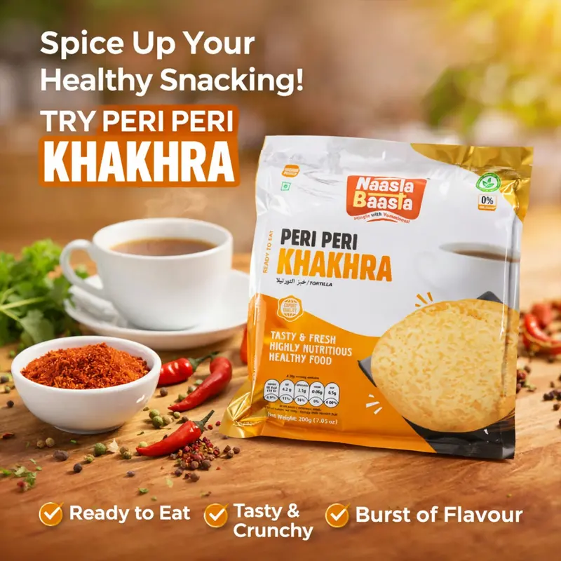 Peri Peri Khakhra By Naasta Baasta – Fiery Chili-Flavored Wheat Snack (200 G) 1