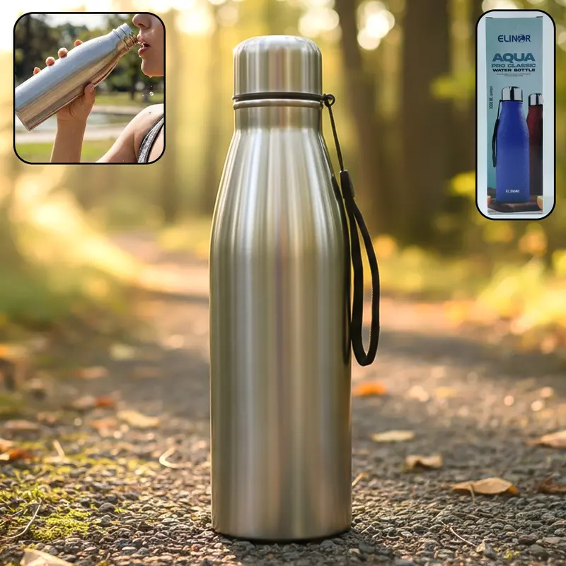 Plain Stainless Steel Water Bottle – 1000Ml Durable Insulated Flask (1 Pc) 1