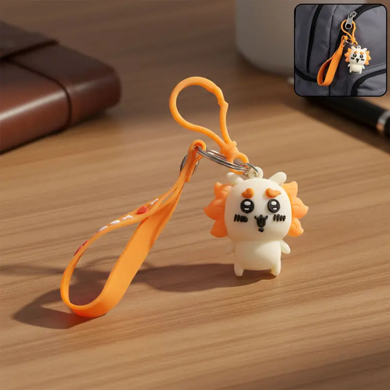 Playful Cartoon Lion Silicone Keychain – Soft-Touch Portable Charm 1