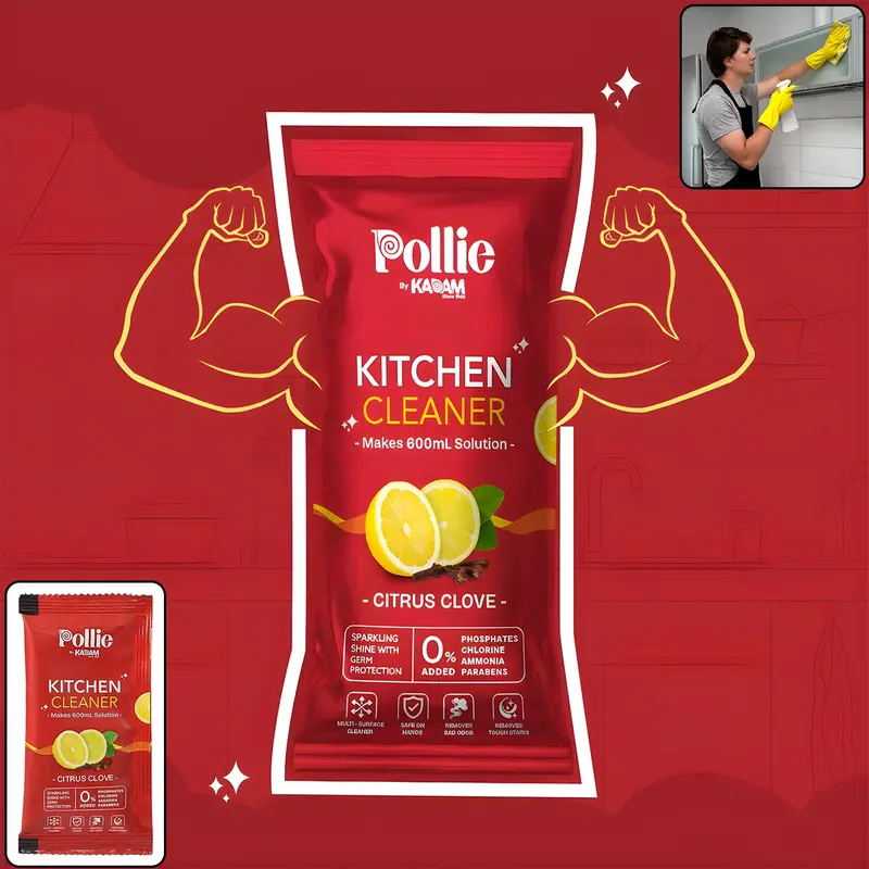 Pollic Kadam Kitchen Surface Cleaner Sachet – Degreasing Formula 1