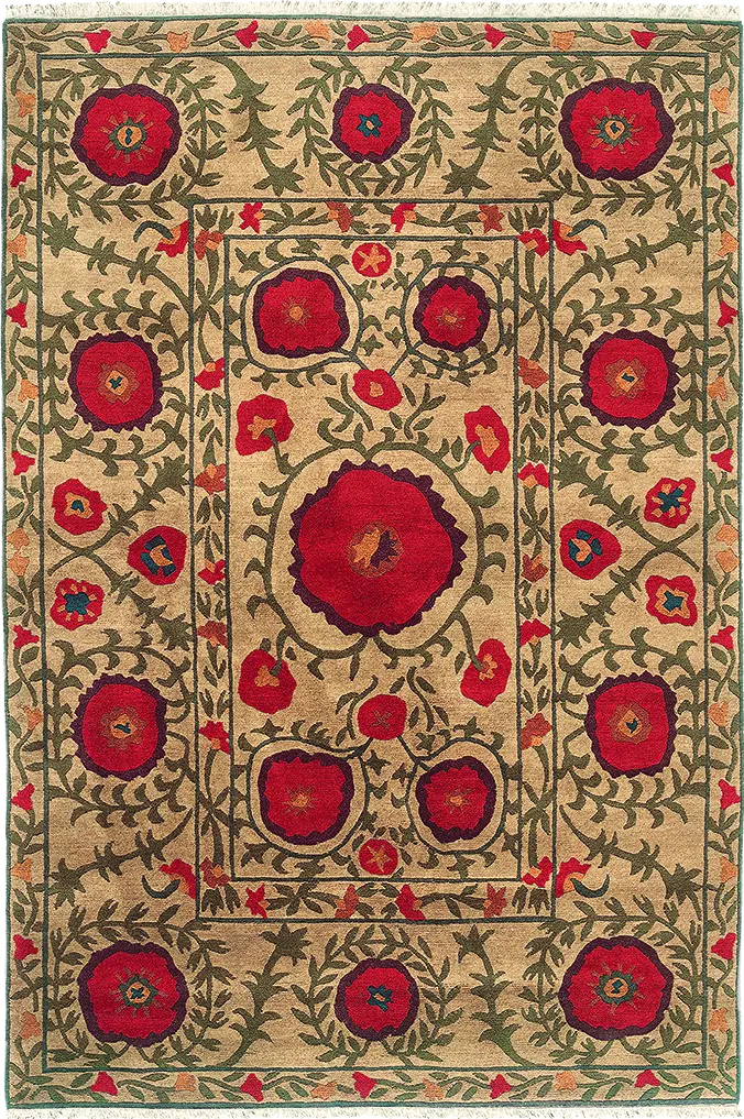 Poppies Rug In Subtle Beige 1