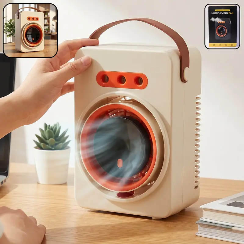Portable Air Cooler With Humidifier & Digital Display – Quiet Desktop Fan 1