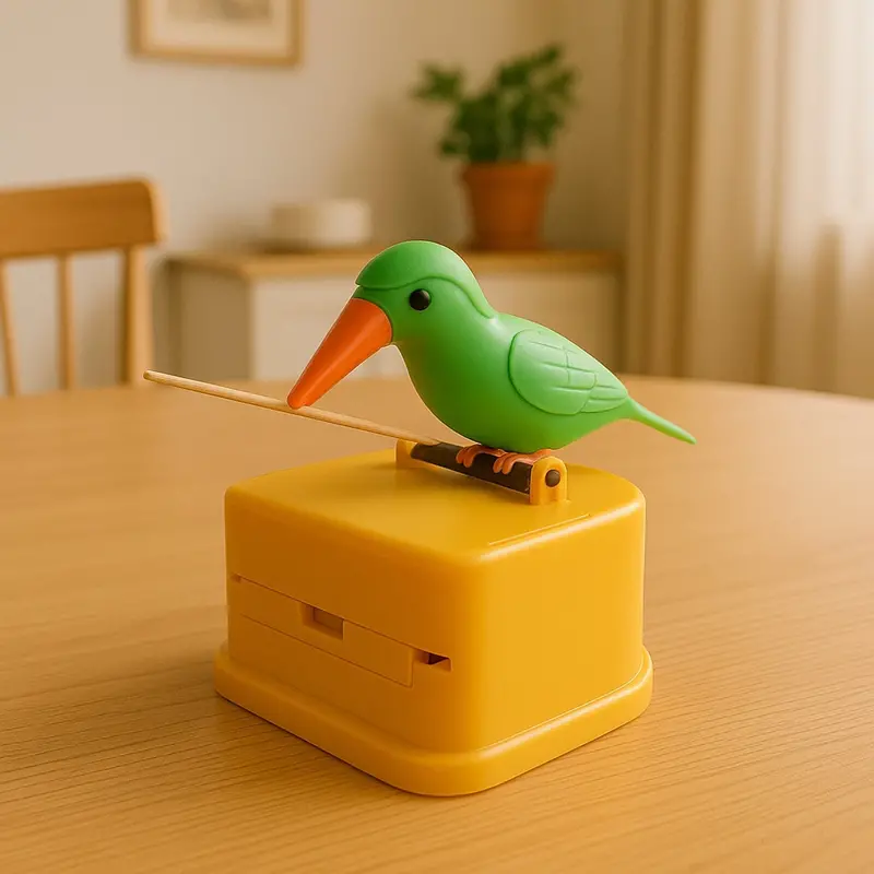 Portable Automatic Toothpick Dispenser – Compact Bird-Theme Storage Box 1