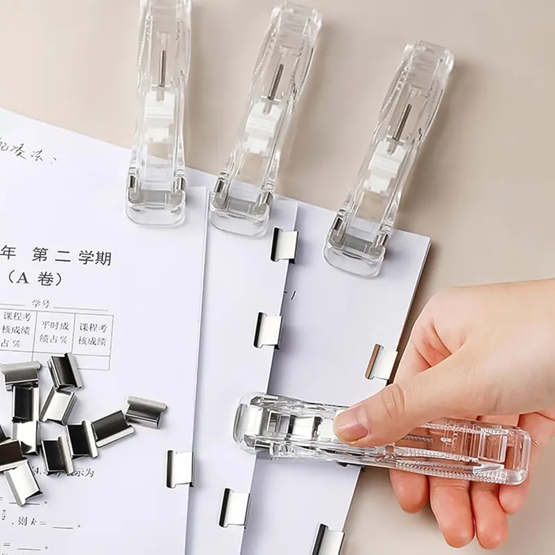 Portable Paper Clip Dispenser – 8-Clip Handheld Fastening Tool Set 1