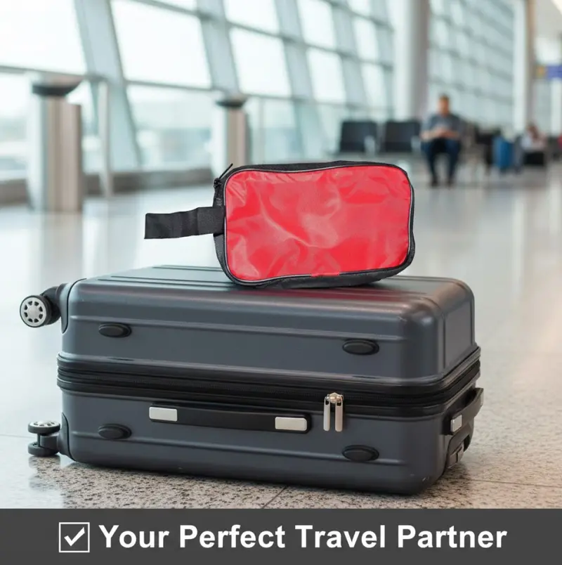 Portable Red Travel Pouch – Versatile Shaving & Toiletry Kit 1