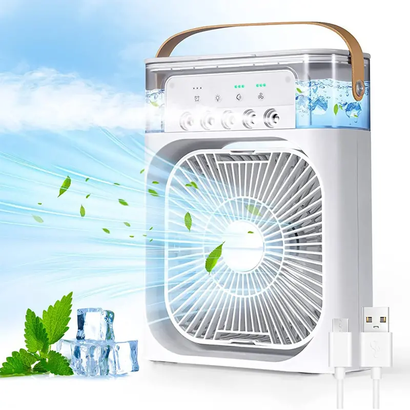 Portable Usb Air Cooler Fan – Personal Evaporative Cooling Fan With 7-Color Led Light 1