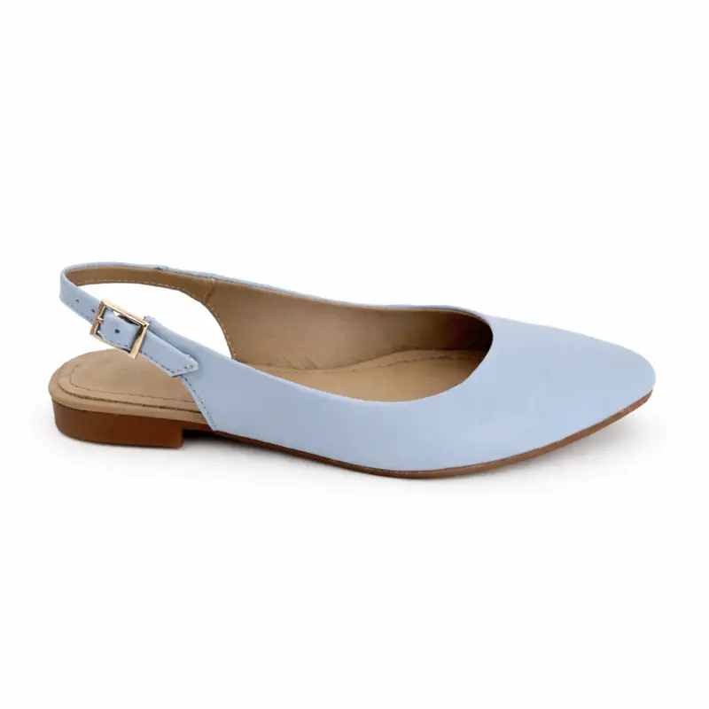 Powder Blue Adjustable Slingback Pumpies – Soft Strap Design 1