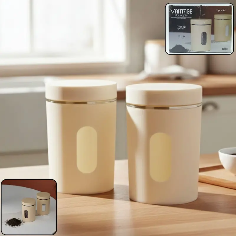 Premium Airtight Kitchen Storage Container Set – Two 750 Ml Bpa-Free Canisters 1
