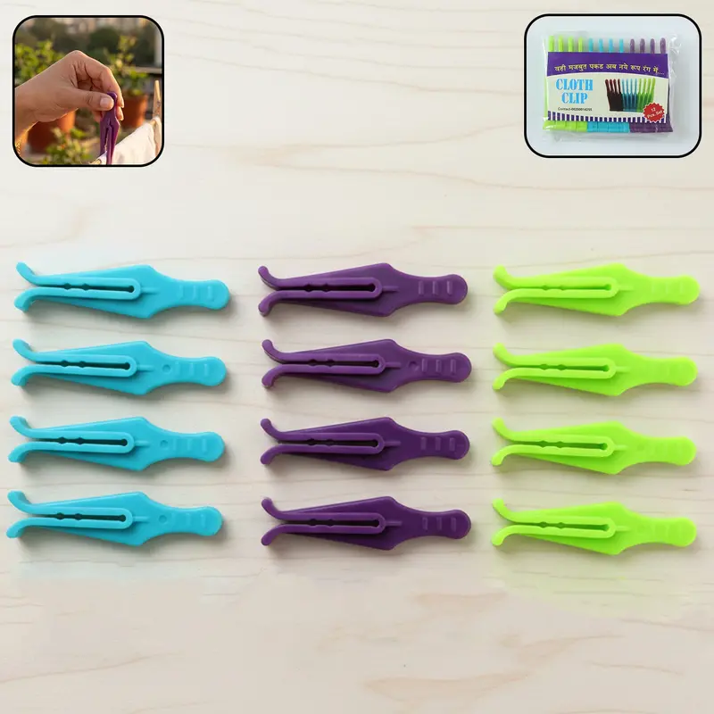 Premium Heavy-Duty Plastic Laundry Clips (12-Pack) 1
