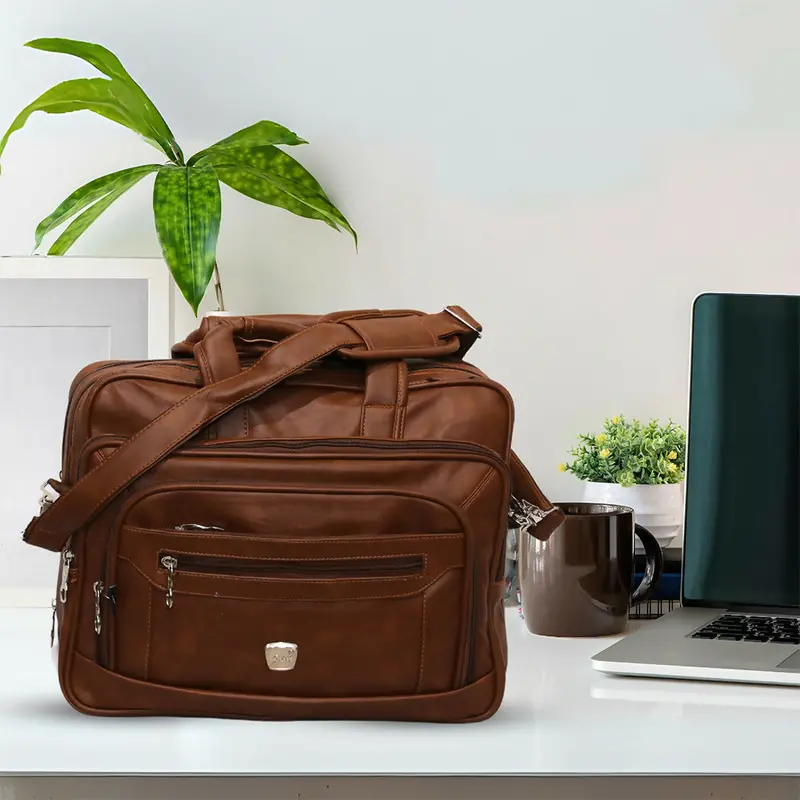 Premium Leather Laptop Bag – Professional Office & Travel Shoulder Satchel 1