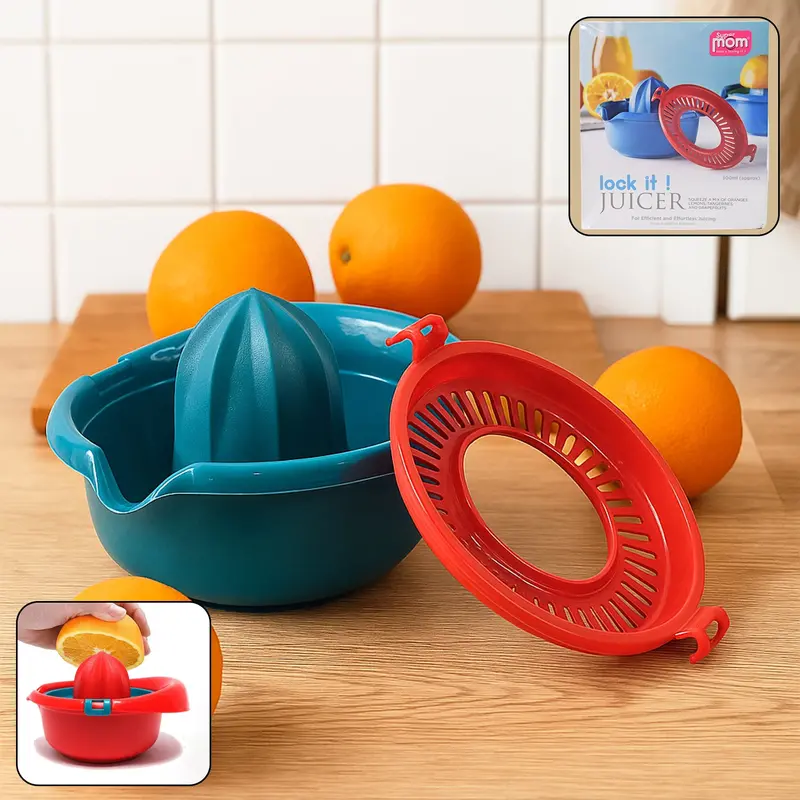 Premium Manual Citrus Juicer For Home Use – Supermom Plastic Hand Press Squeezer 1