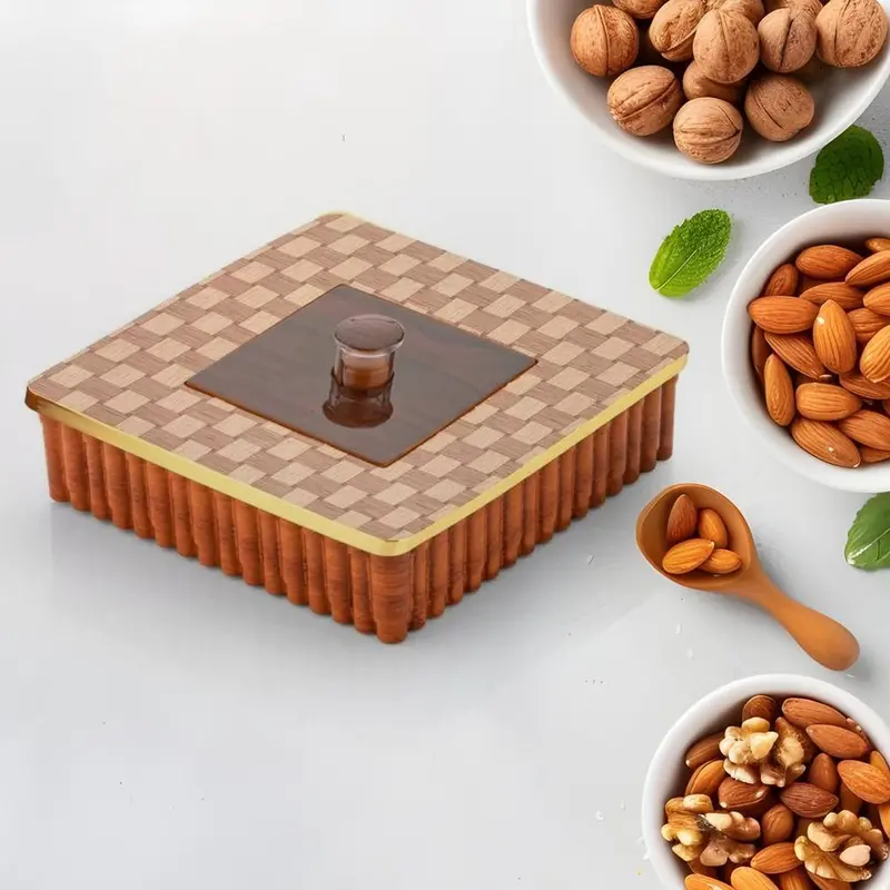 Premium Plastic Dry Fruit Storage Box – Elegant Mukhavasdani-Style Design (1 Piece) 1